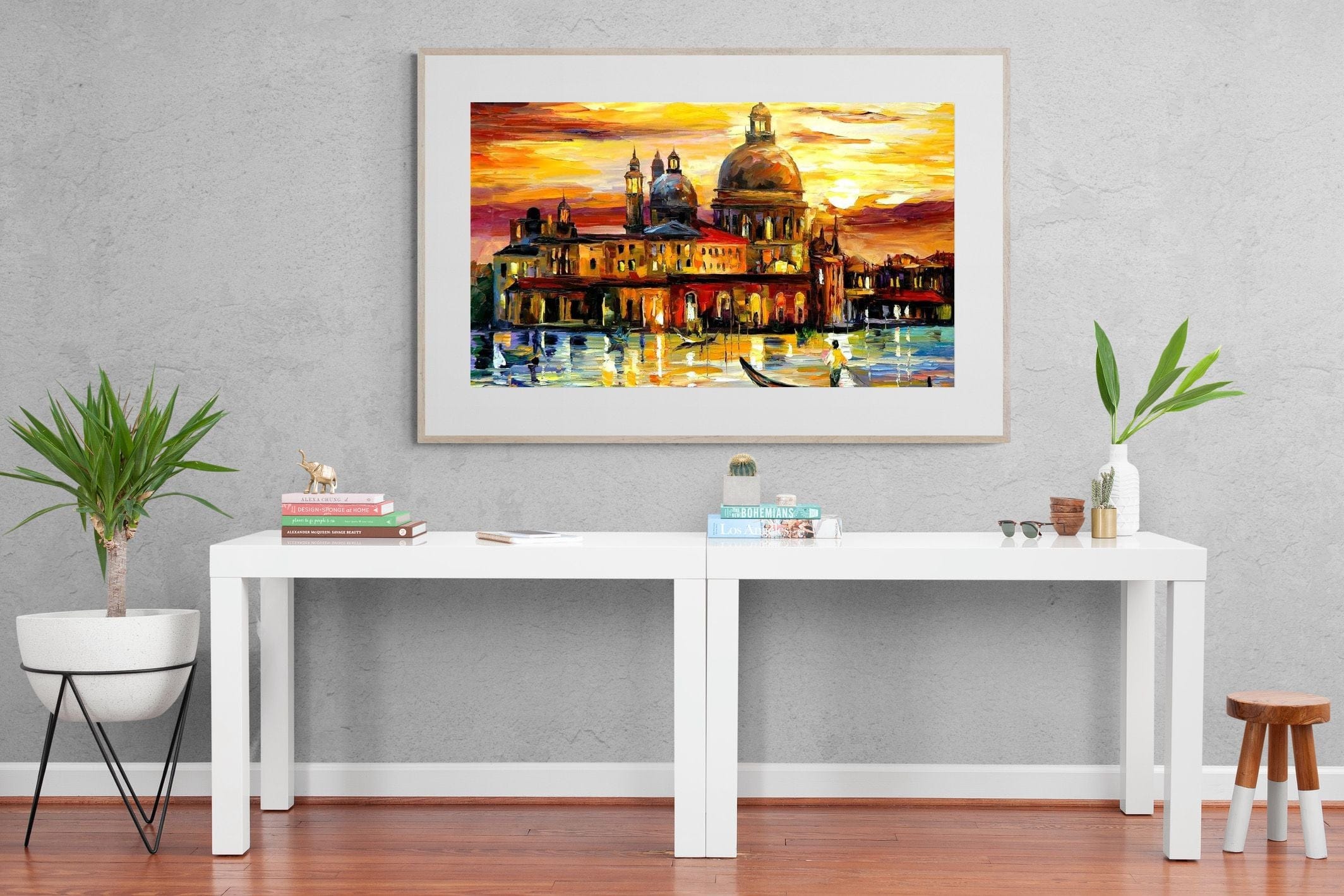 Golden Skies of Venice-Wall_Art-150 x 100cm-Framed Print-Wood-Pixalot