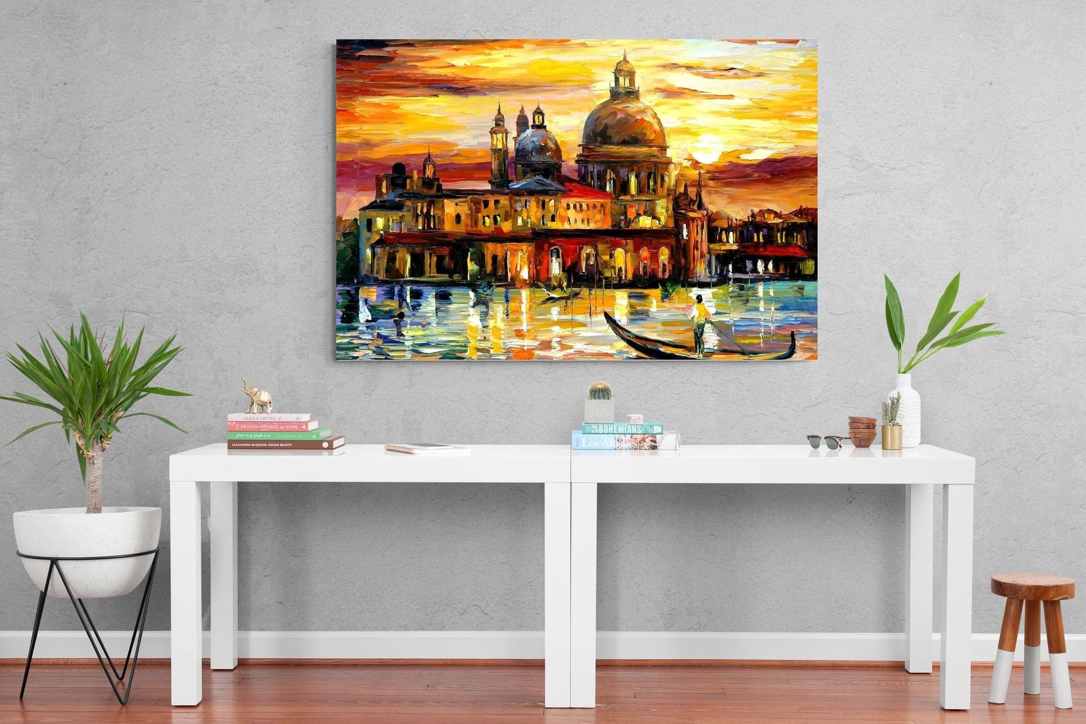 Golden Skies of Venice-Wall_Art-150 x 100cm-Mounted Canvas-No Frame-Pixalot