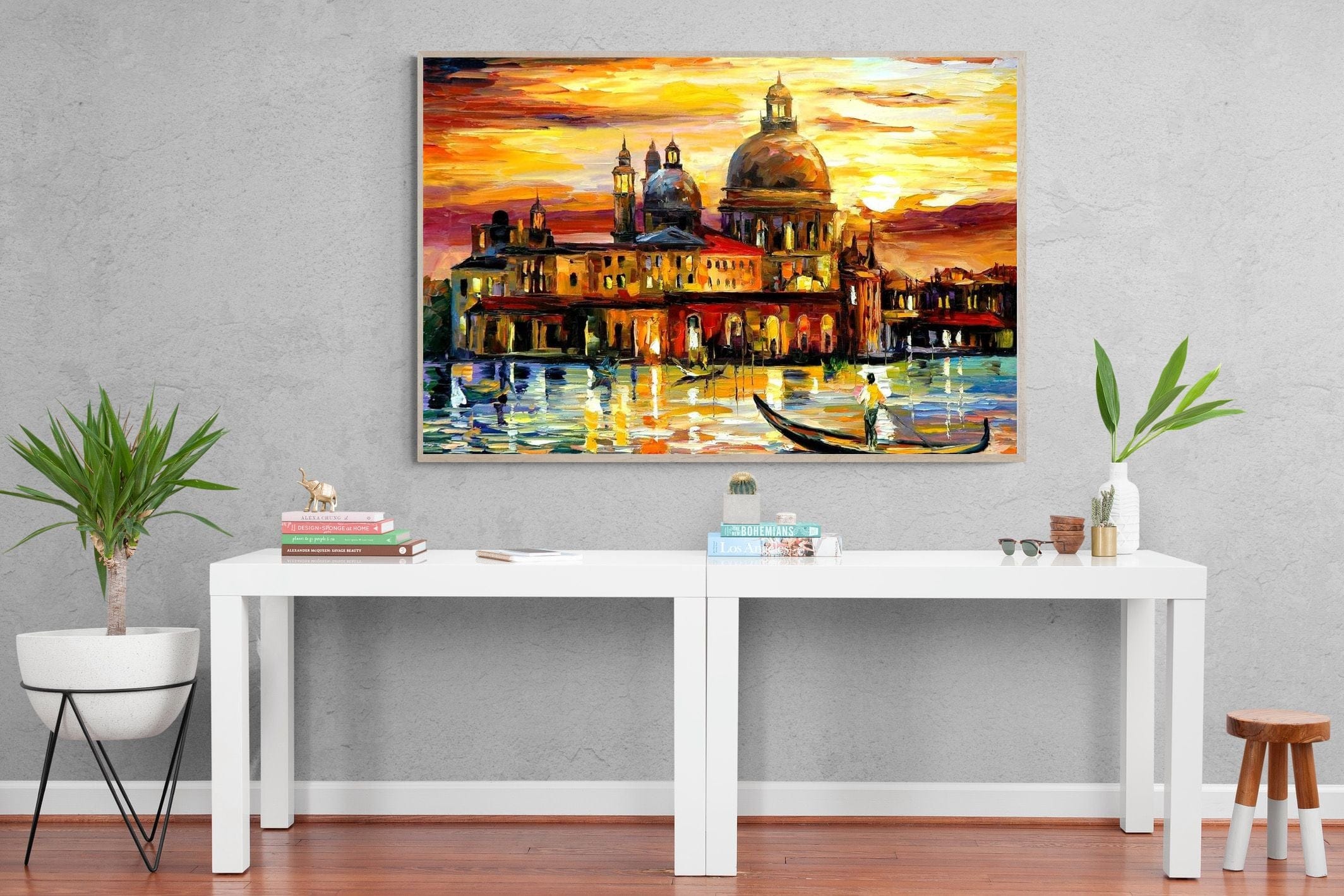 Golden Skies of Venice-Wall_Art-150 x 100cm-Mounted Canvas-Wood-Pixalot