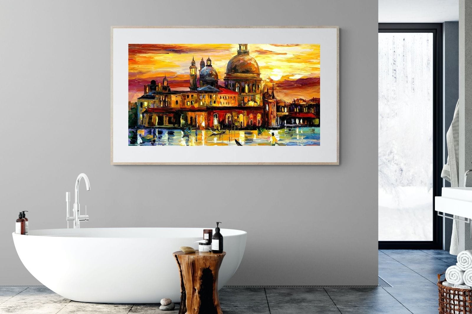 Golden Skies of Venice-Wall_Art-180 x 110cm-Framed Print-Wood-Pixalot