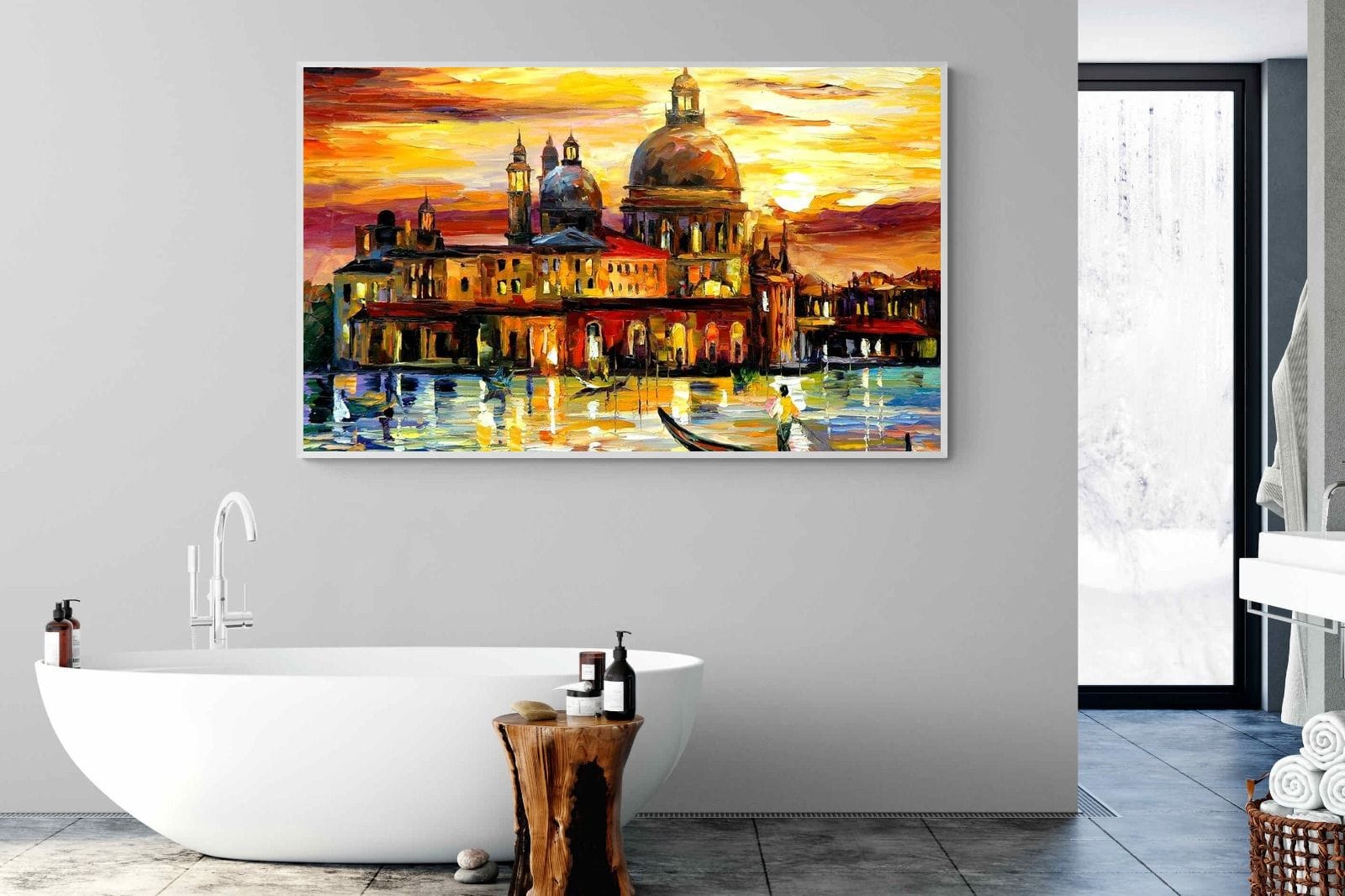 Golden Skies of Venice-Wall_Art-180 x 110cm-Mounted Canvas-White-Pixalot