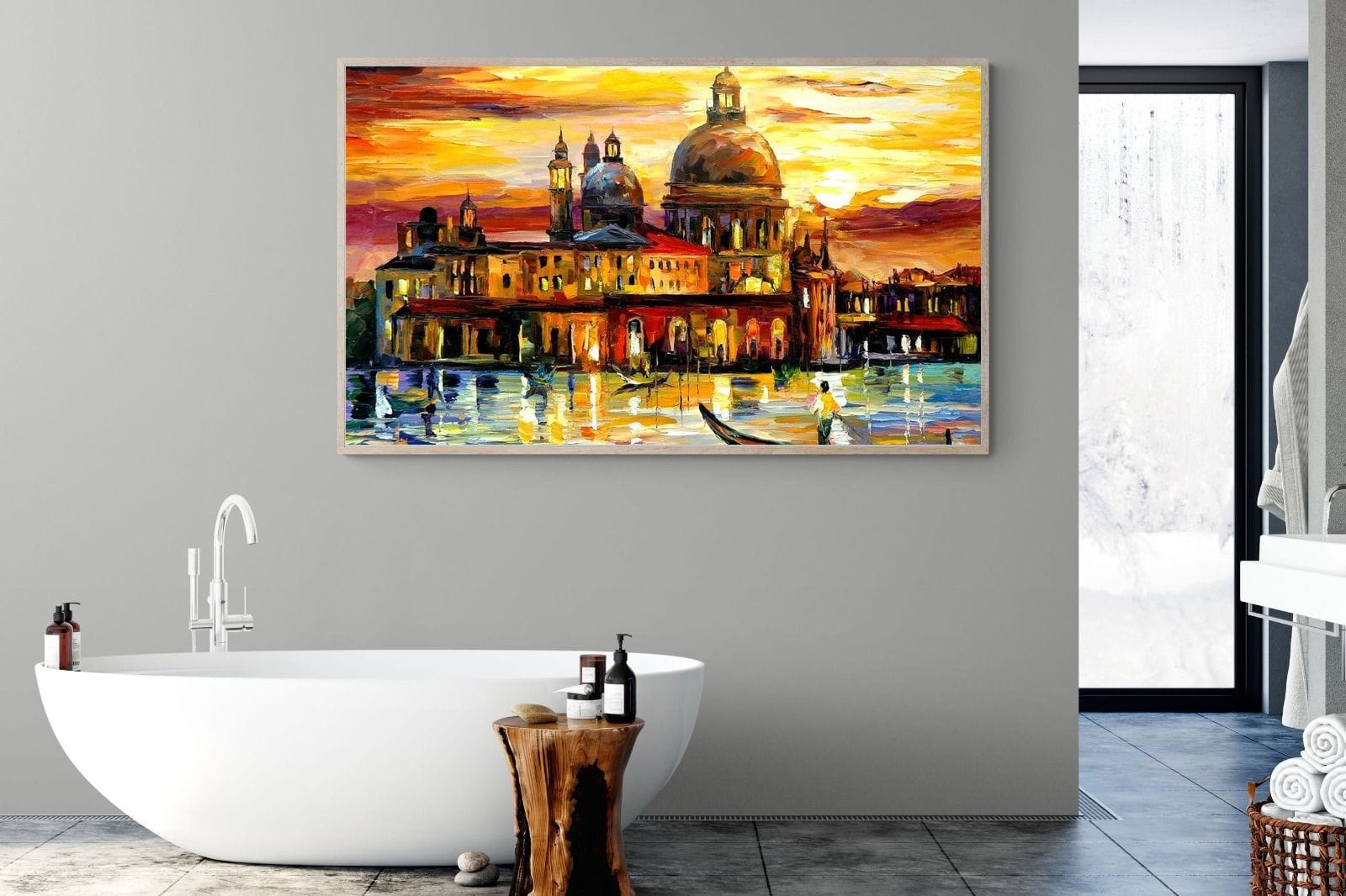 Golden Skies of Venice-Wall_Art-180 x 110cm-Mounted Canvas-Wood-Pixalot