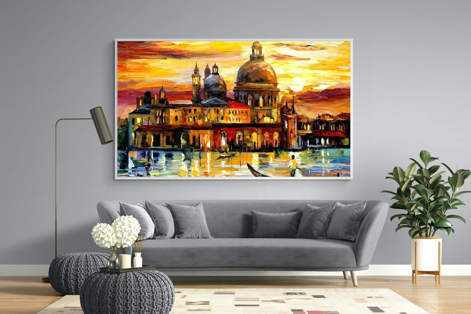 Golden Skies of Venice-Wall_Art-220 x 130cm-Mounted Canvas-White-Pixalot