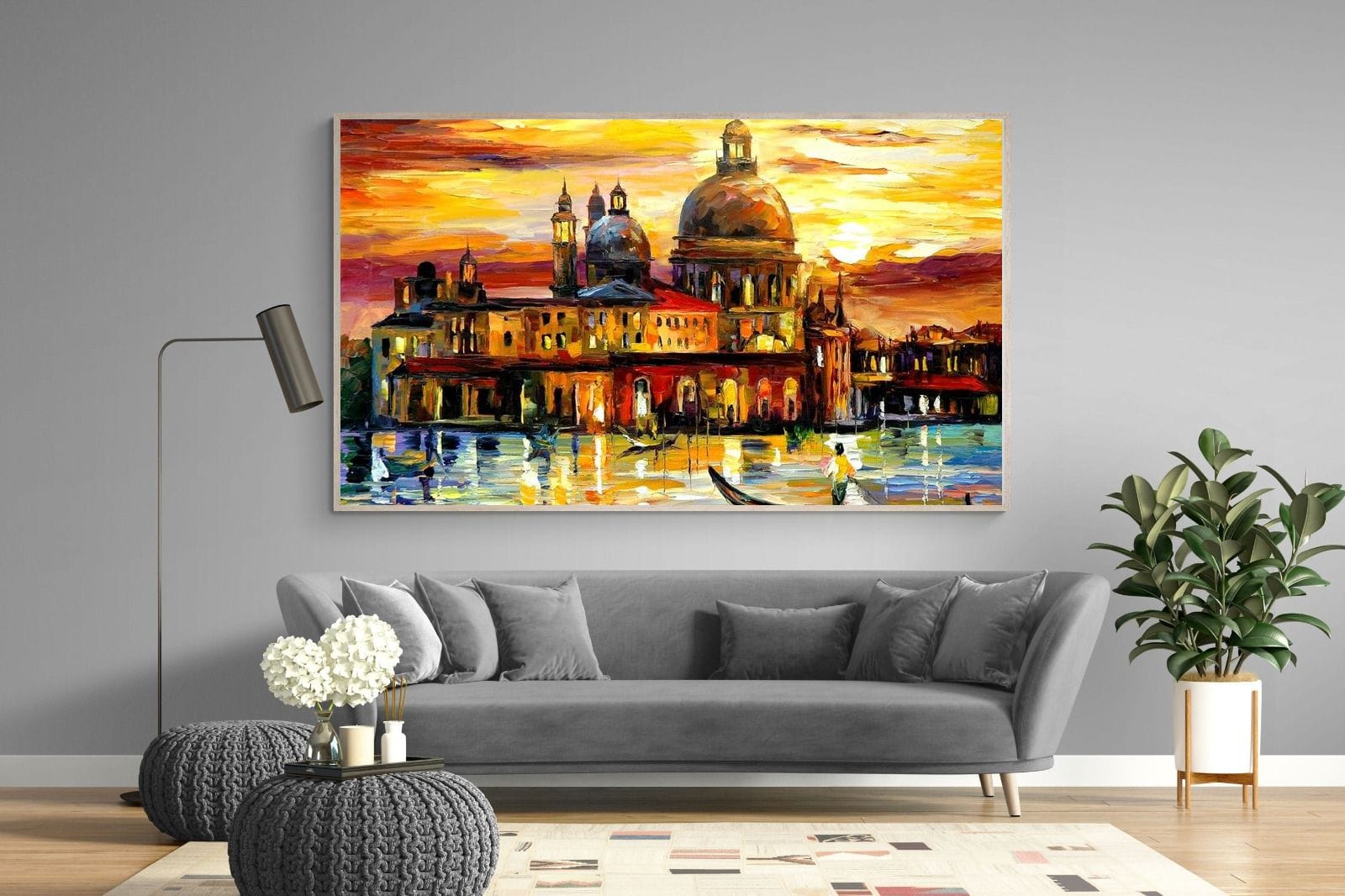 Golden Skies of Venice-Wall_Art-220 x 130cm-Mounted Canvas-Wood-Pixalot