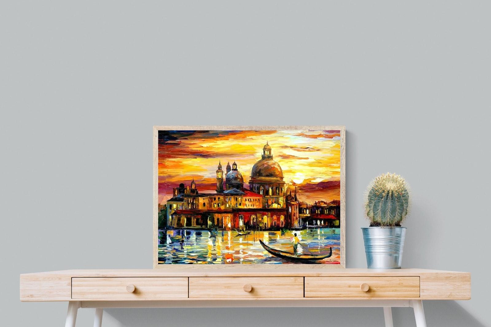 Golden Skies of Venice-Wall_Art-80 x 60cm-Mounted Canvas-Wood-Pixalot