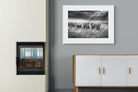 Grazing Elephants-Wall_Art-100 x 75cm-Framed Print-White-Pixalot