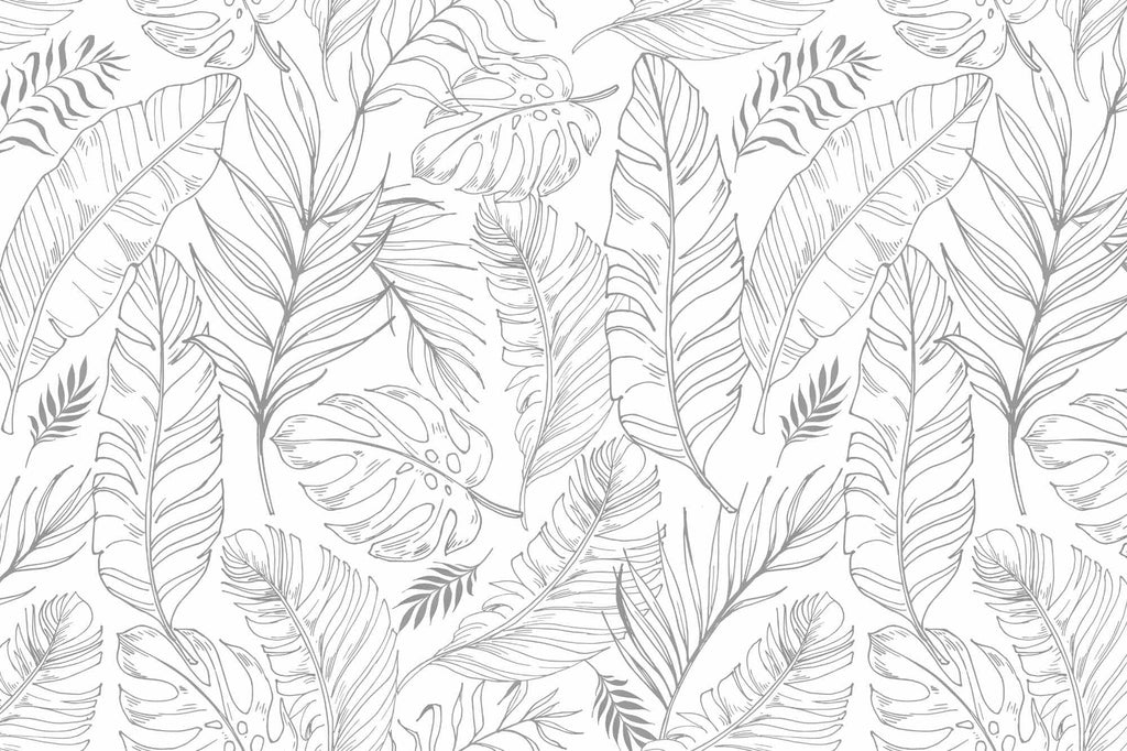 Greyscale Leaves-Wall_Art-Pixalot