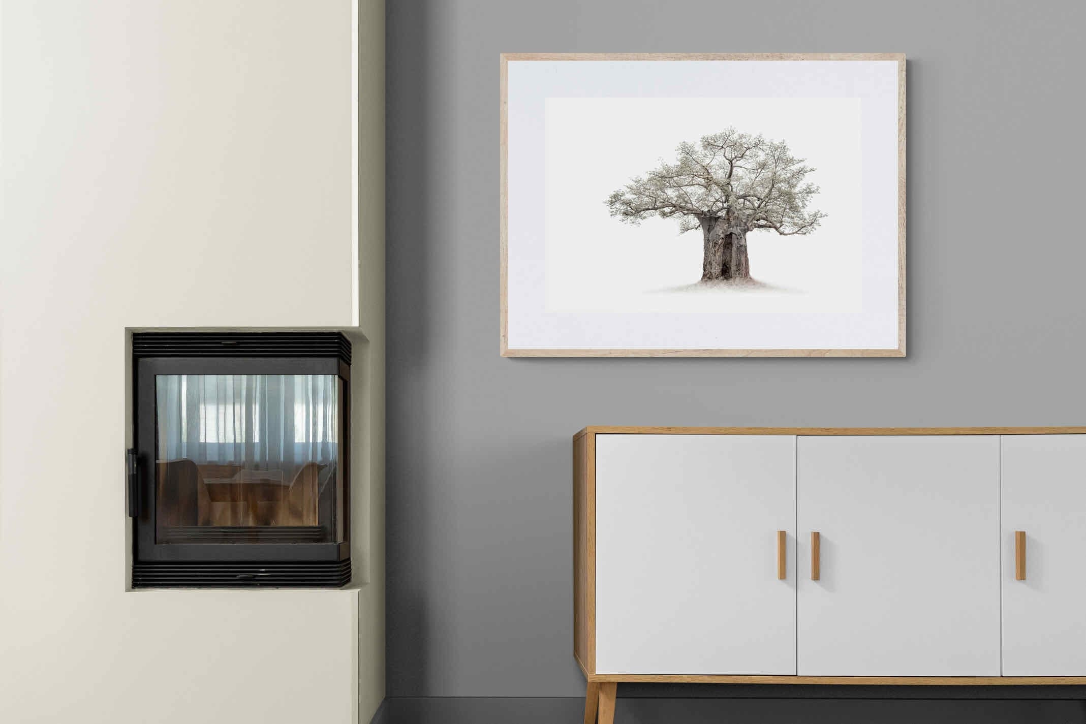 High Key Baobab-Wall_Art-100 x 75cm-Framed Print-Wood-Pixalot