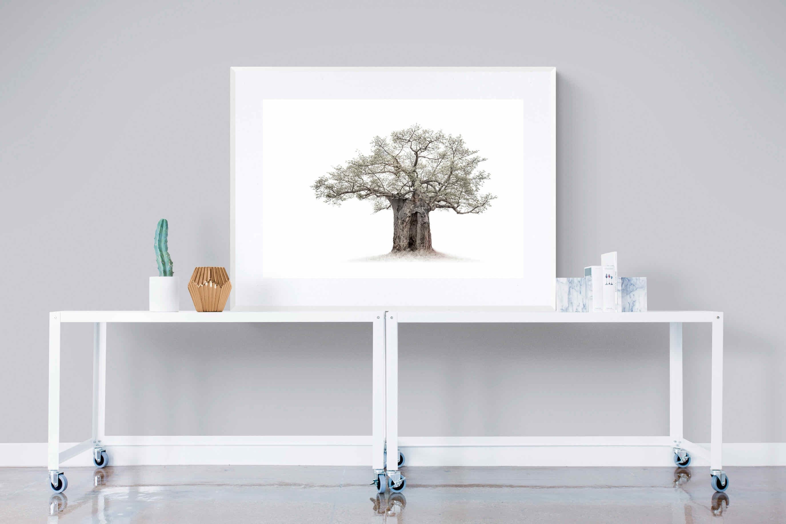 High Key Baobab-Wall_Art-120 x 90cm-Framed Print-White-Pixalot