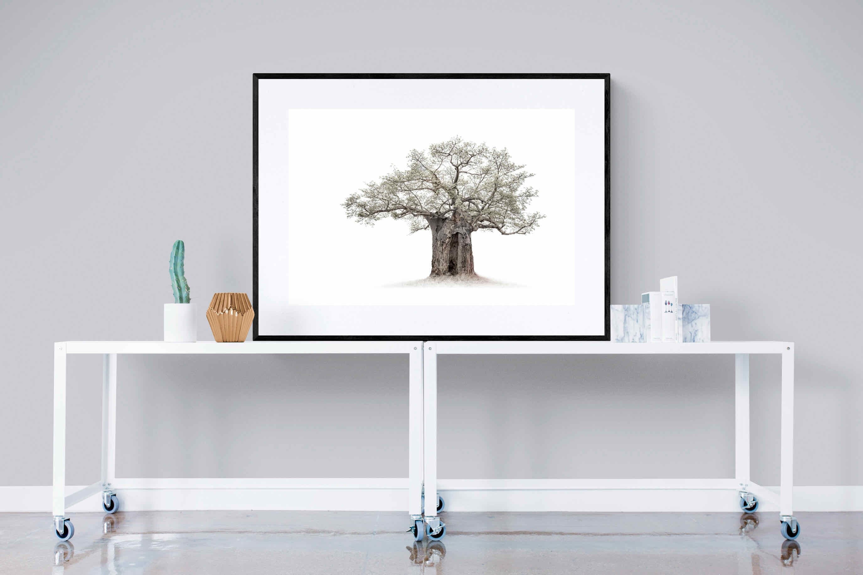 High Key Baobab-Wall_Art-120 x 90cm-Framed Print-Black-Pixalot