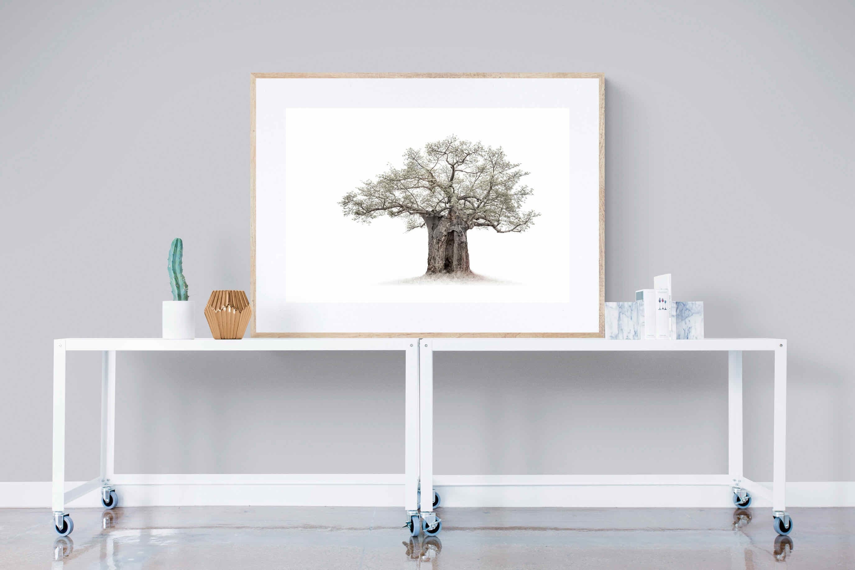 High Key Baobab-Wall_Art-120 x 90cm-Framed Print-Wood-Pixalot