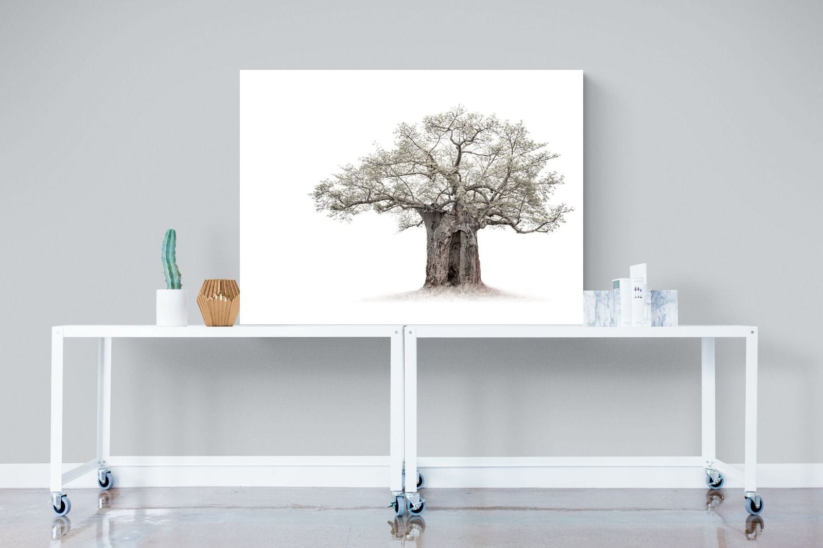 High Key Baobab-Wall_Art-120 x 90cm-Mounted Canvas-No Frame-Pixalot