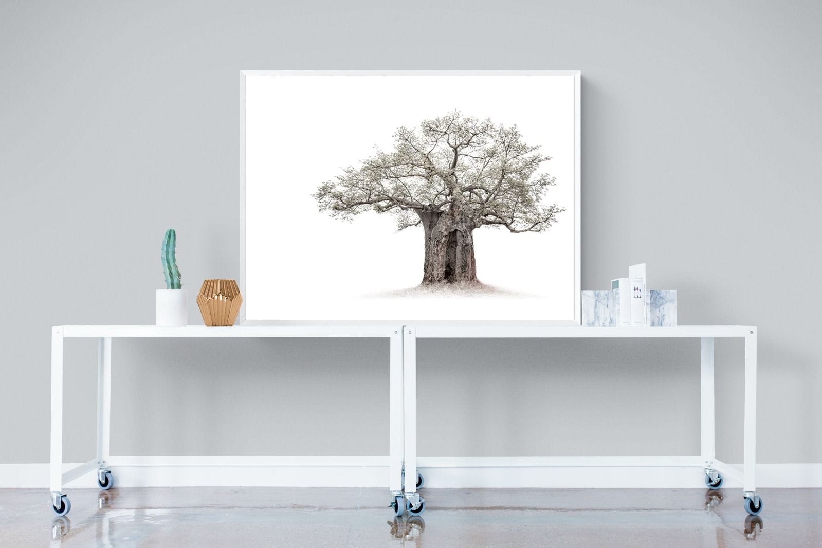 High Key Baobab-Wall_Art-120 x 90cm-Mounted Canvas-White-Pixalot