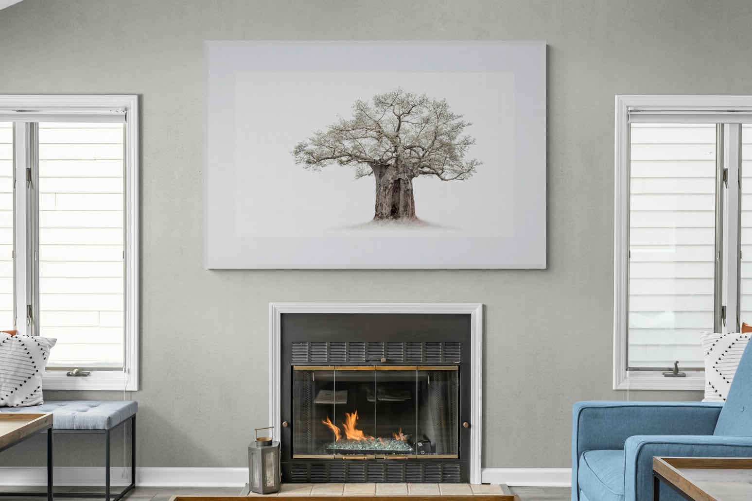 High Key Baobab-Wall_Art-150 x 100cm-Framed Print-White-Pixalot