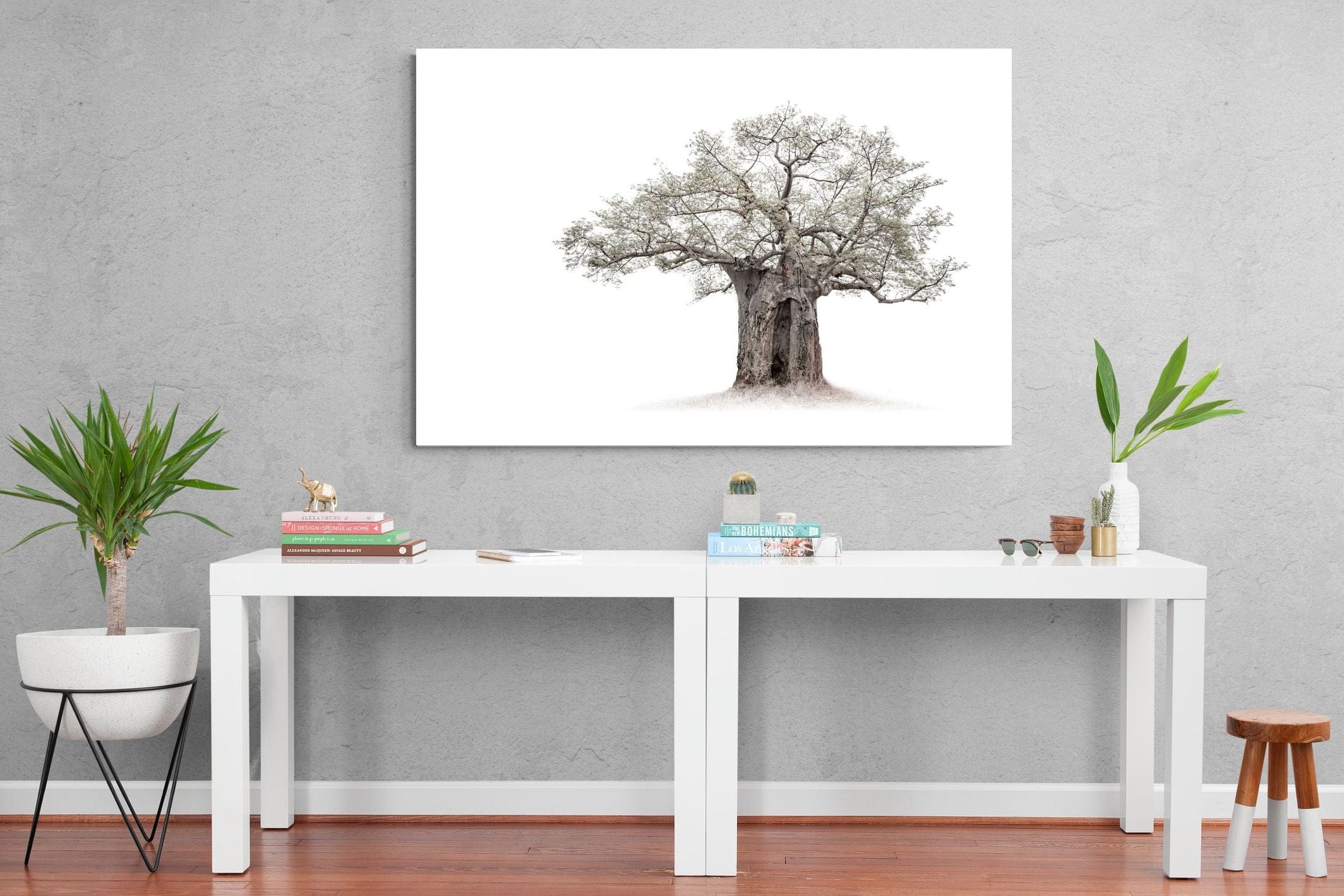 High Key Baobab-Wall_Art-150 x 100cm-Mounted Canvas-No Frame-Pixalot