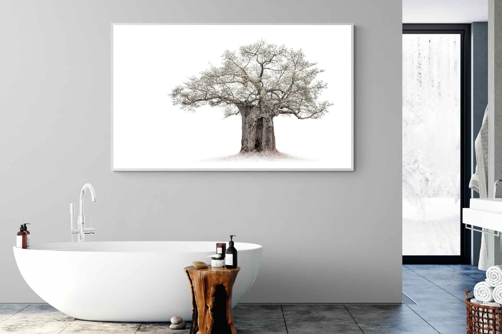 High Key Baobab-Wall_Art-180 x 110cm-Mounted Canvas-White-Pixalot
