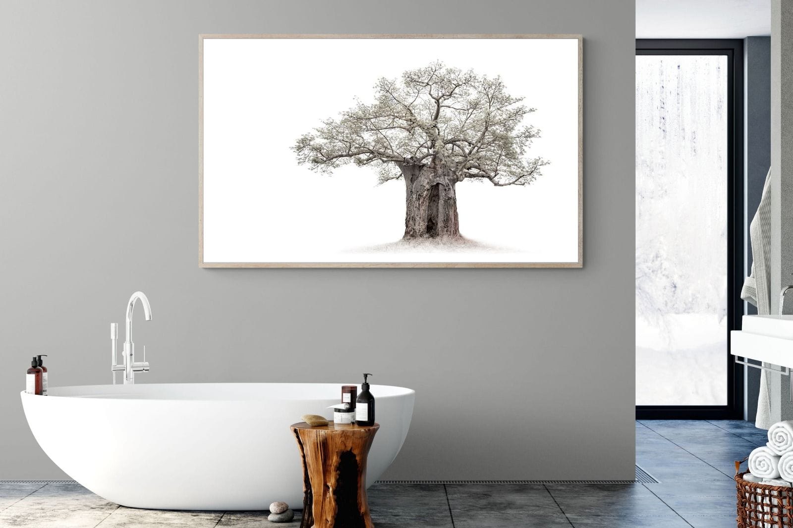 High Key Baobab-Wall_Art-180 x 110cm-Mounted Canvas-Wood-Pixalot