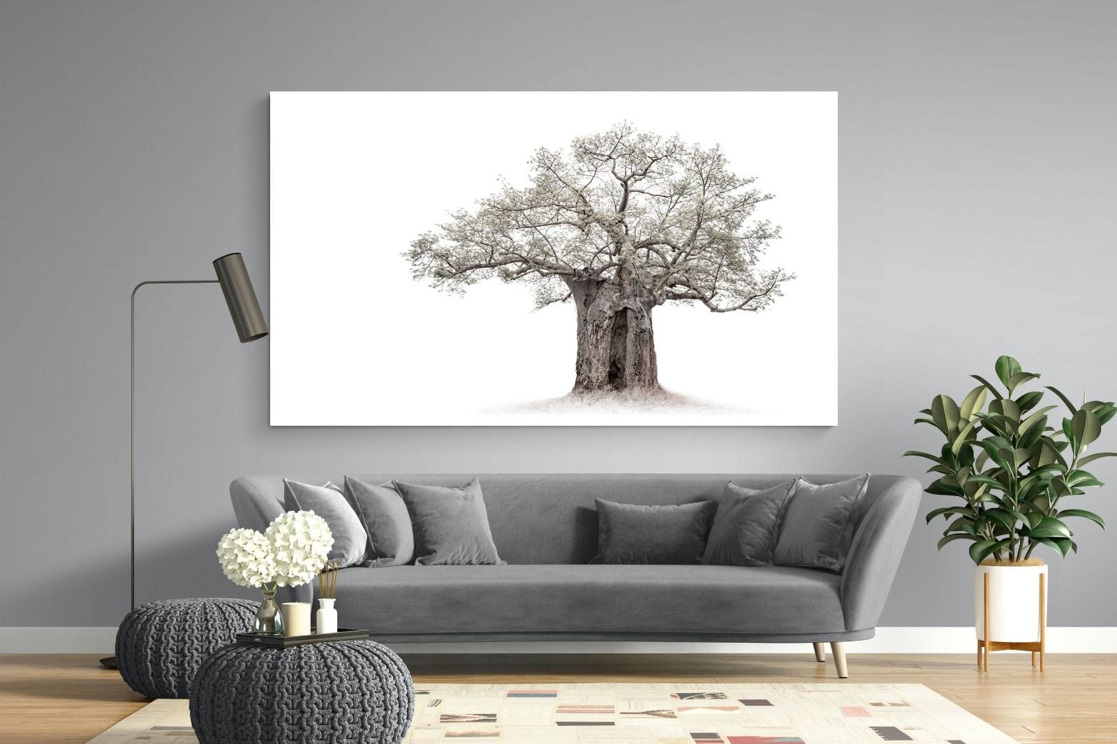 High Key Baobab-Wall_Art-220 x 130cm-Mounted Canvas-No Frame-Pixalot