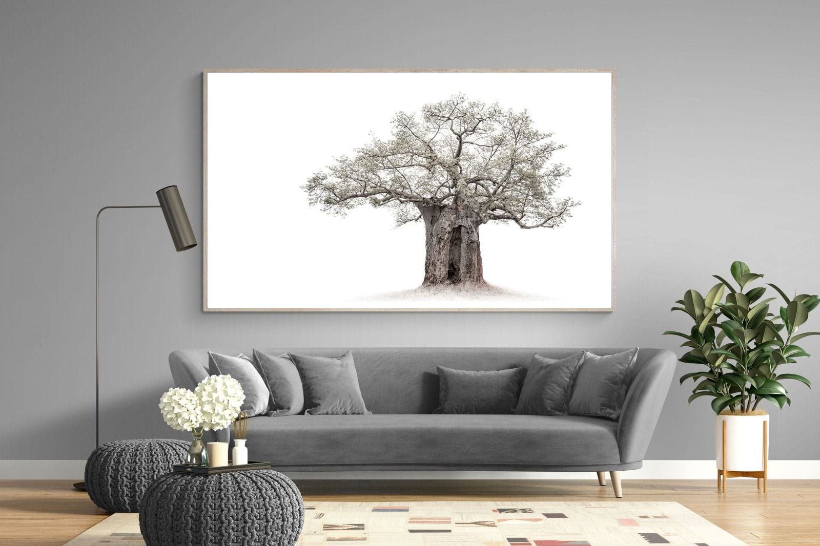 High Key Baobab-Wall_Art-220 x 130cm-Mounted Canvas-Wood-Pixalot