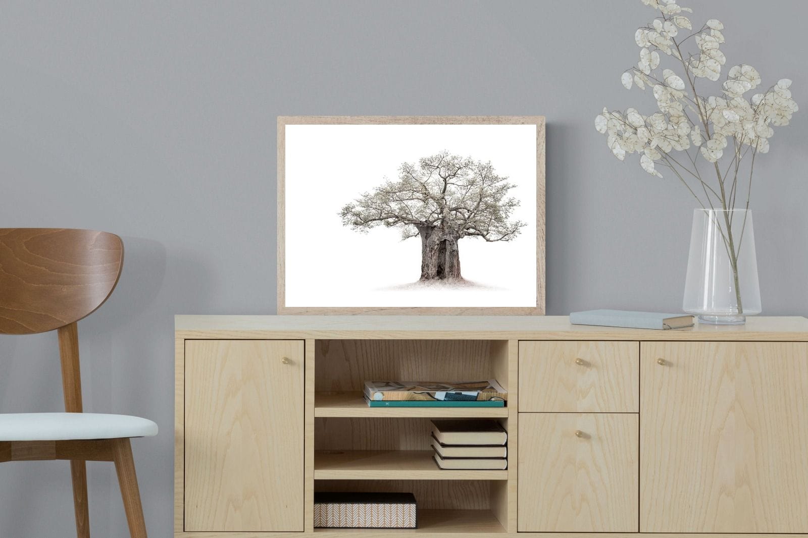 High Key Baobab-Wall_Art-60 x 45cm-Mounted Canvas-Wood-Pixalot