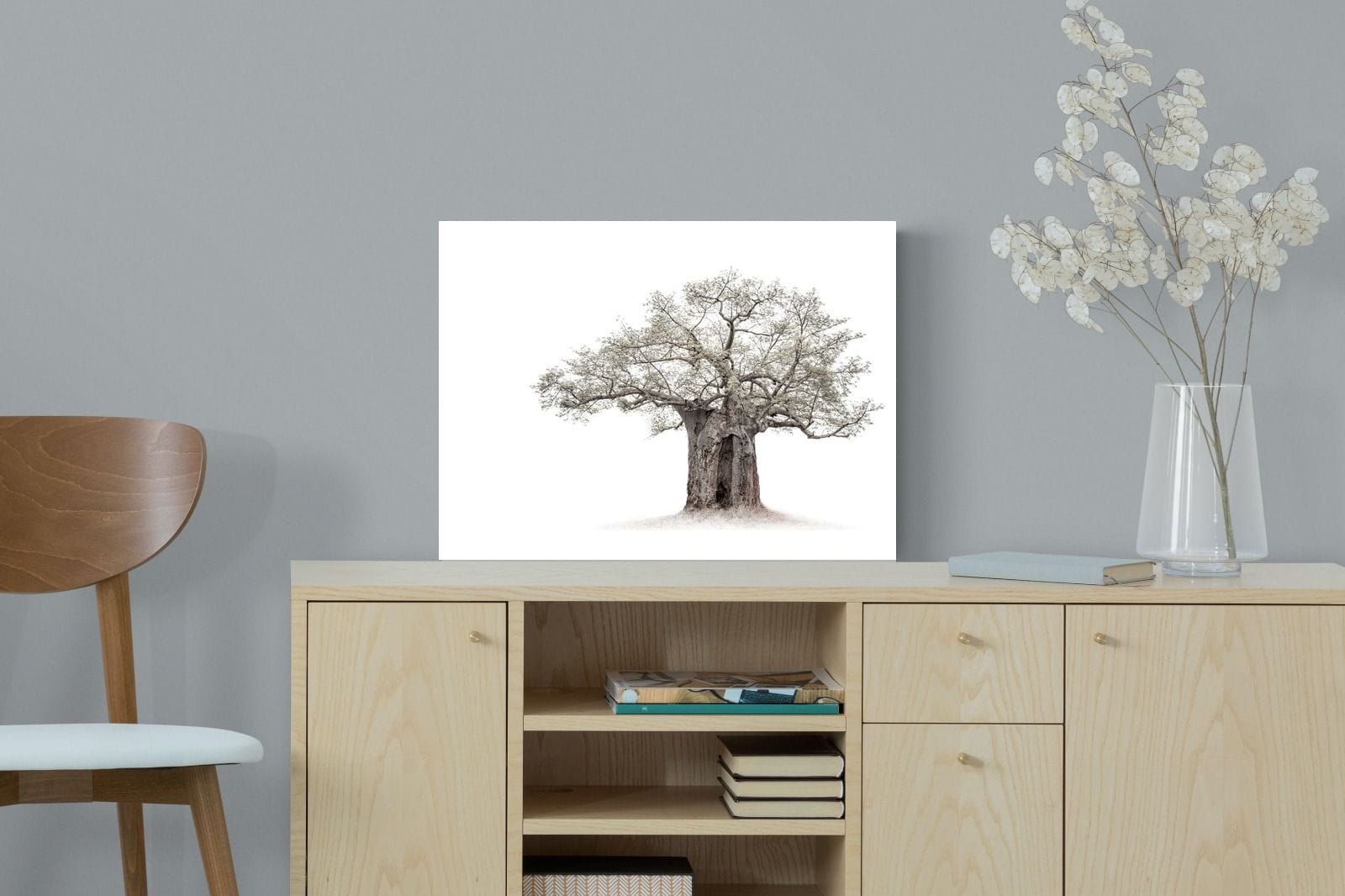 High Key Baobab-Wall_Art-60 x 45cm-Mounted Canvas-No Frame-Pixalot