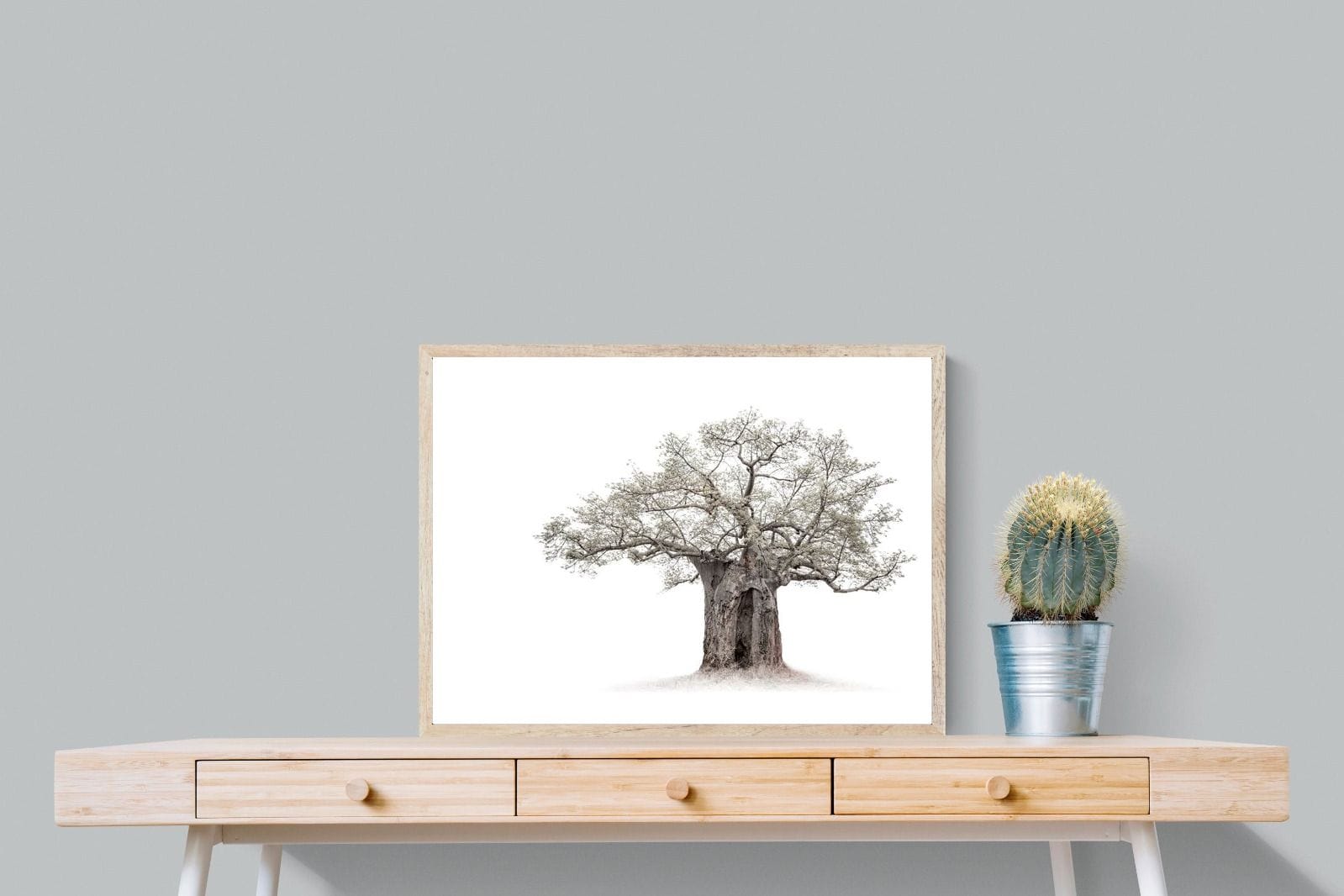 High Key Baobab-Wall_Art-80 x 60cm-Mounted Canvas-Wood-Pixalot