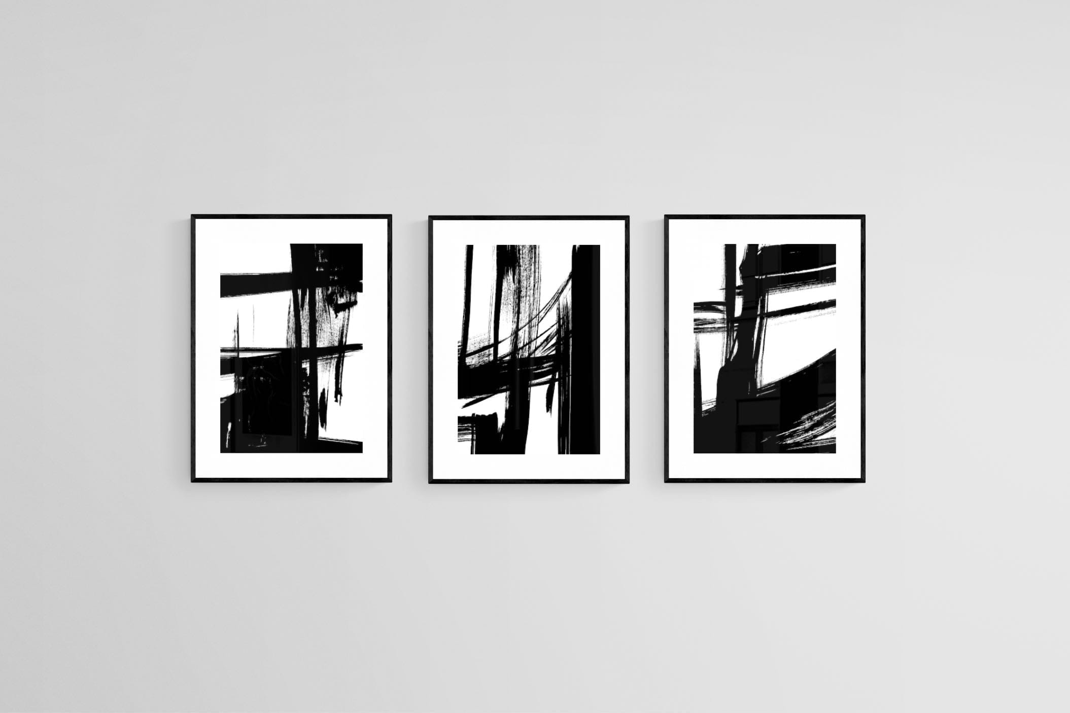 Hijinks Set-Wall_Art-45 x 60cm (x3)-Framed Print-Black-Pixalot