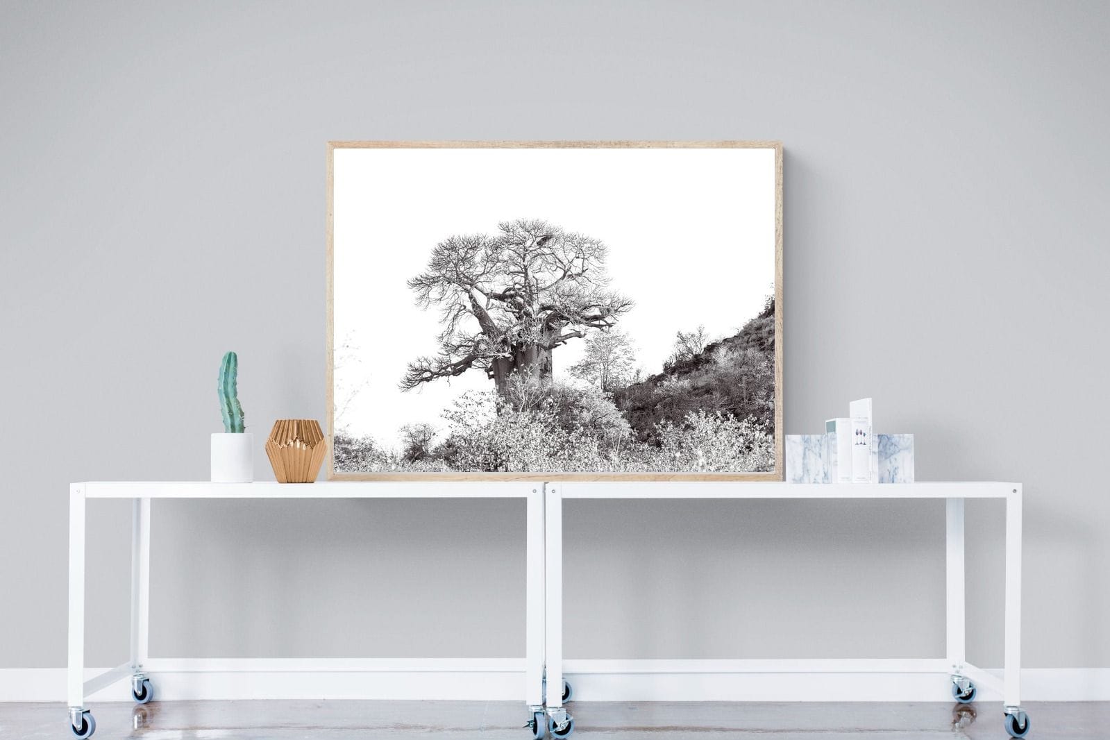 Hillside Baobab-Wall_Art-120 x 90cm-Mounted Canvas-Wood-Pixalot