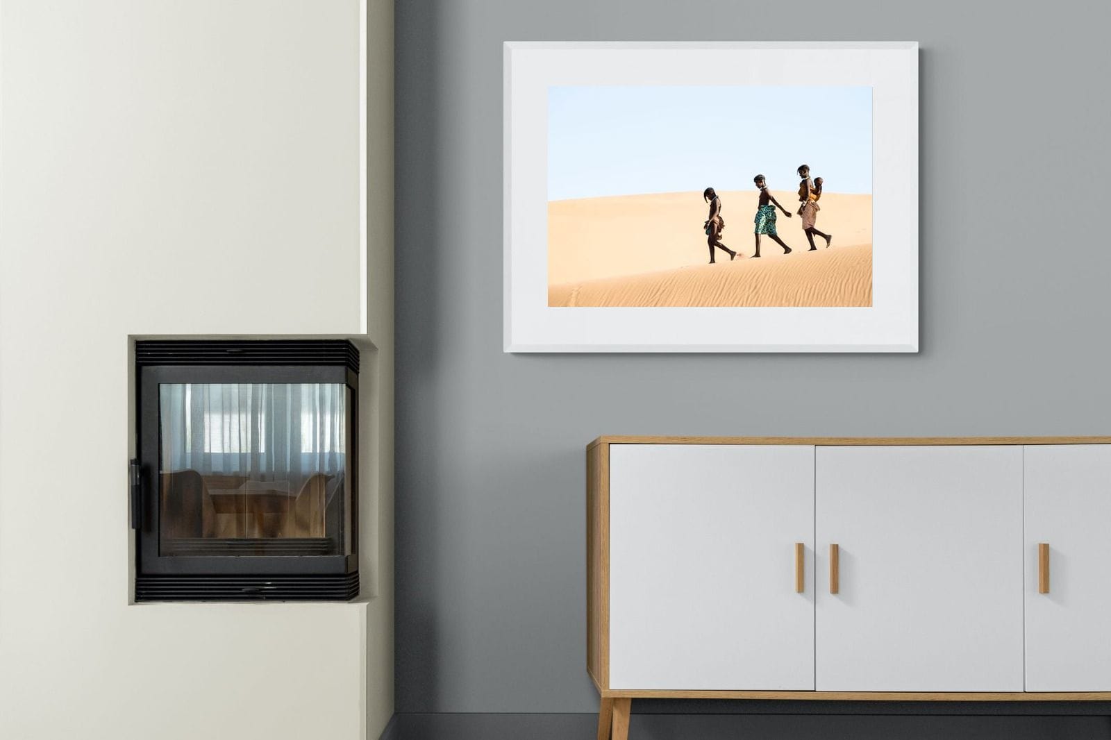Himba Kids-Wall_Art-100 x 75cm-Framed Print-White-Pixalot