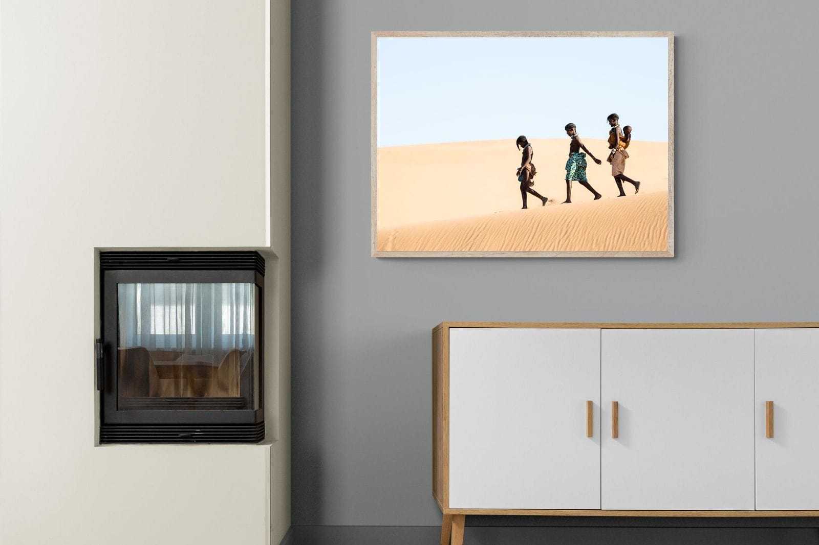 Himba Kids-Wall_Art-100 x 75cm-Mounted Canvas-Wood-Pixalot
