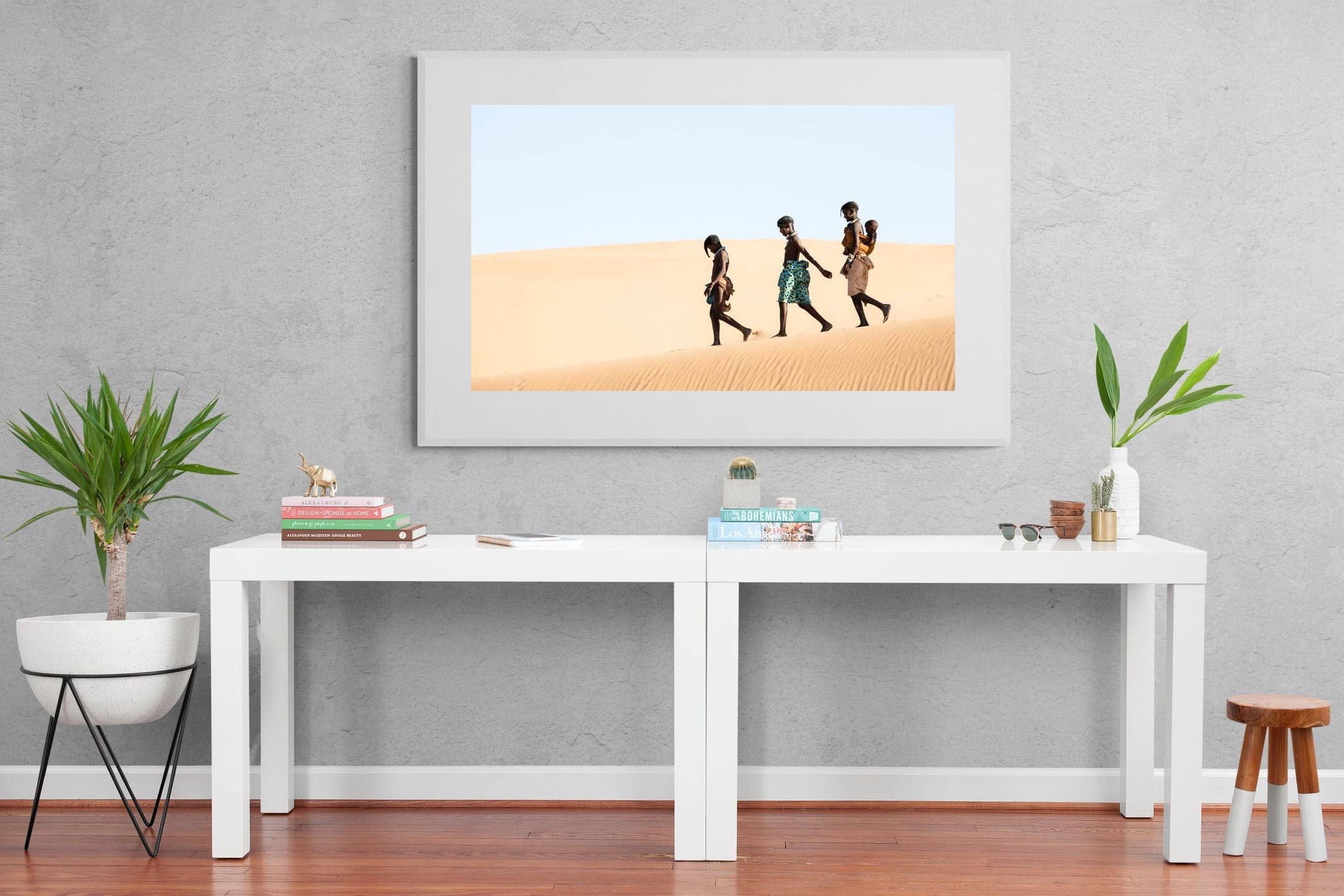Himba Kids-Wall_Art-150 x 100cm-Framed Print-White-Pixalot