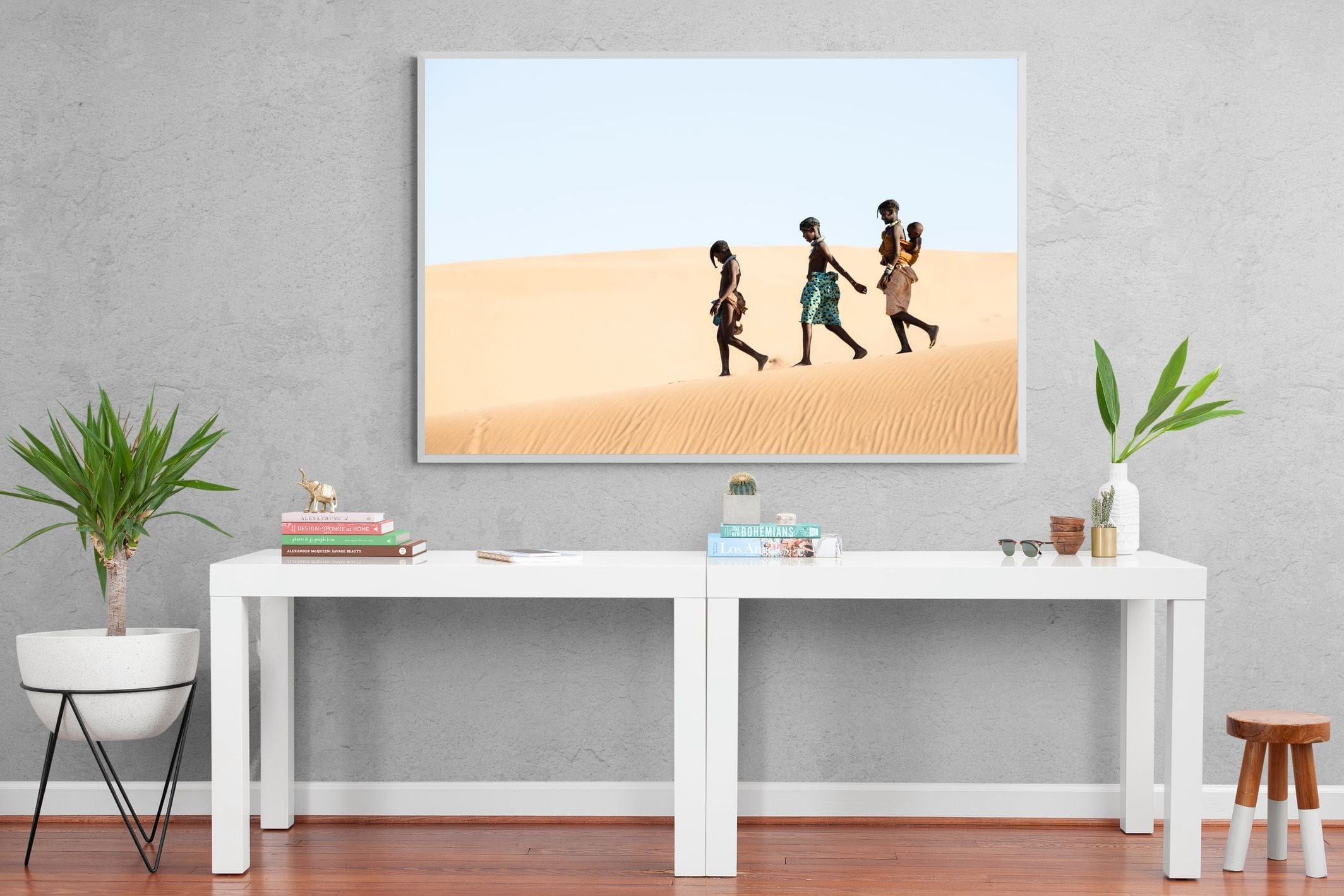 Himba Kids-Wall_Art-150 x 100cm-Mounted Canvas-White-Pixalot