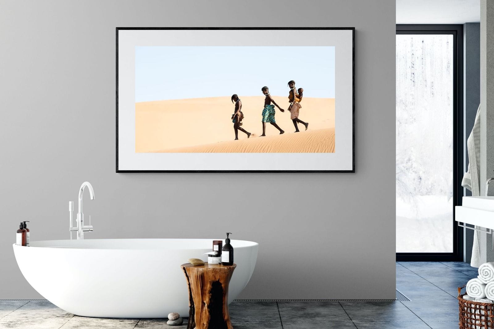 Himba Kids-Wall_Art-180 x 110cm-Framed Print-Black-Pixalot