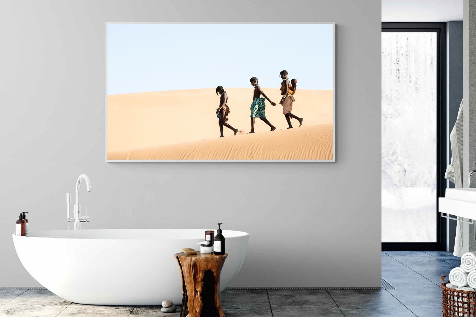 Himba Kids-Wall_Art-180 x 110cm-Mounted Canvas-White-Pixalot