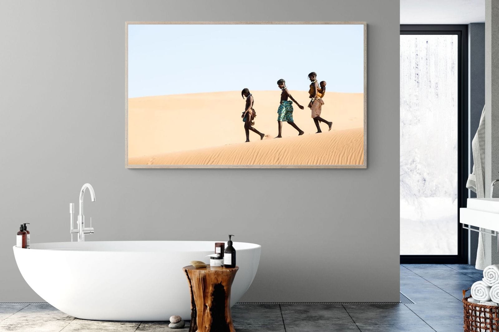 Himba Kids-Wall_Art-180 x 110cm-Mounted Canvas-Wood-Pixalot
