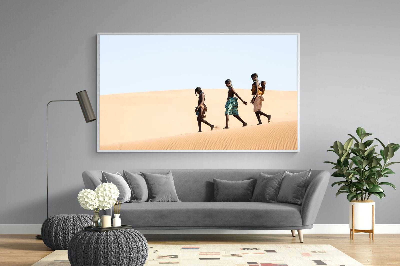 Himba Kids-Wall_Art-220 x 130cm-Mounted Canvas-White-Pixalot