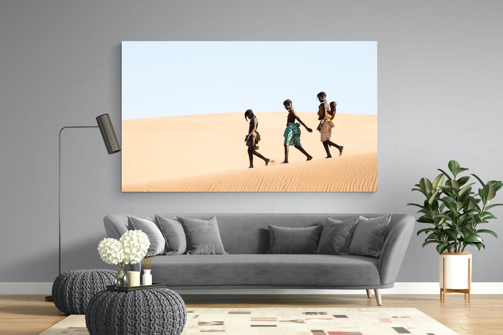 Himba Kids-Wall_Art-220 x 130cm-Mounted Canvas-No Frame-Pixalot