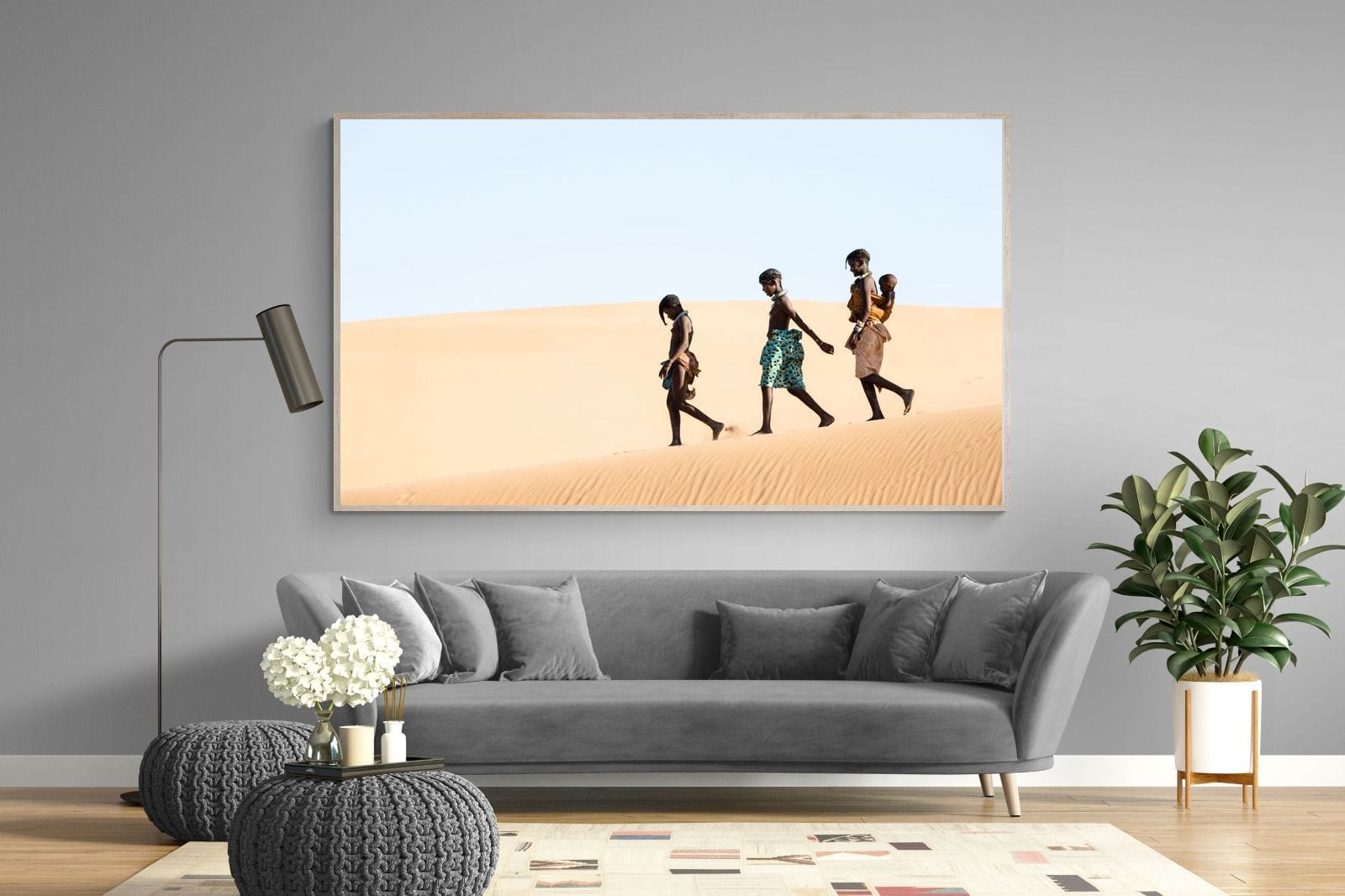 Himba Kids-Wall_Art-220 x 130cm-Mounted Canvas-Wood-Pixalot