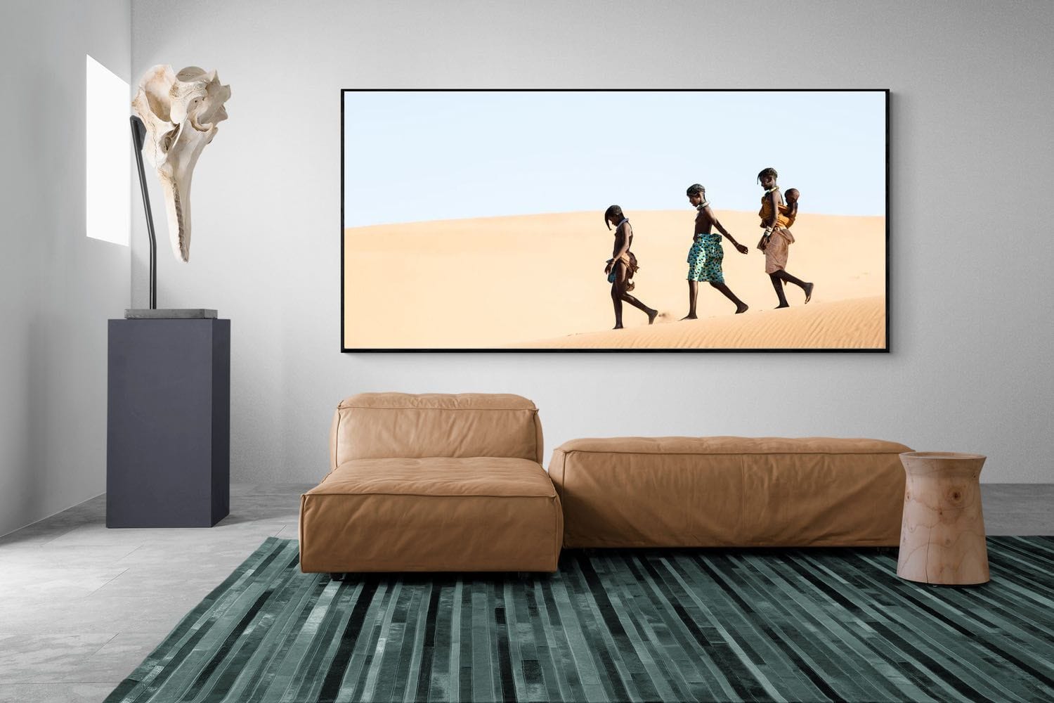 Himba Kids-Wall_Art-275 x 130cm-Mounted Canvas-Black-Pixalot