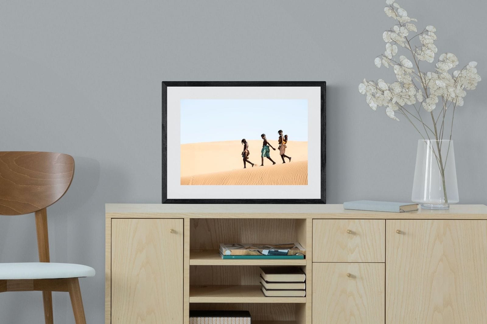 Himba Kids-Wall_Art-60 x 45cm-Framed Print-Black-Pixalot