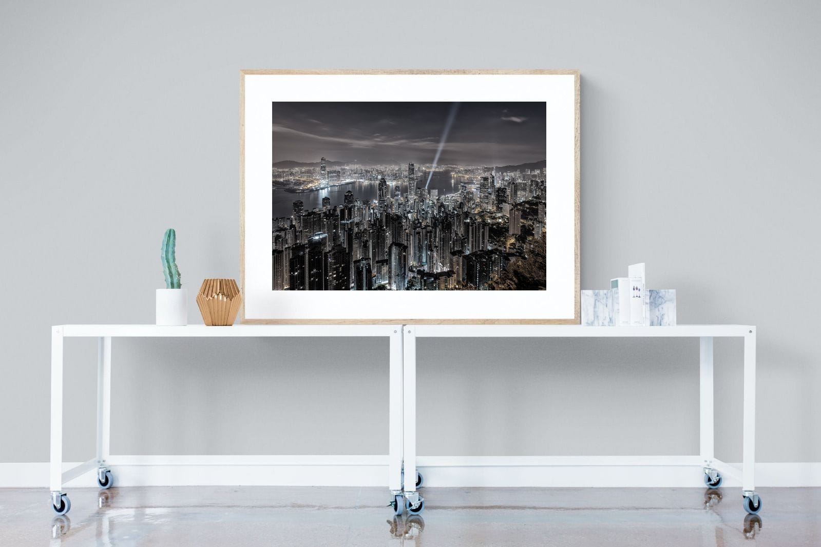 Hong Kong Harbour-Wall_Art-120 x 90cm-Framed Print-Wood-Pixalot
