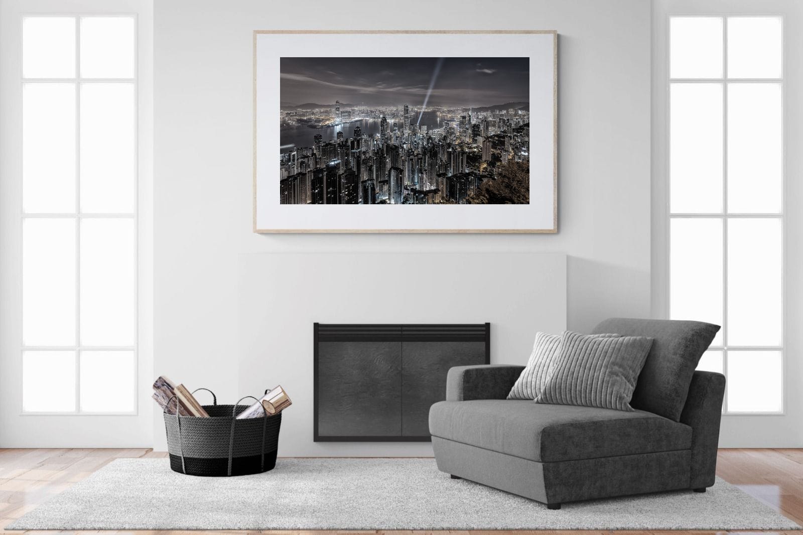 Hong Kong Harbour-Wall_Art-150 x 100cm-Framed Print-Wood-Pixalot