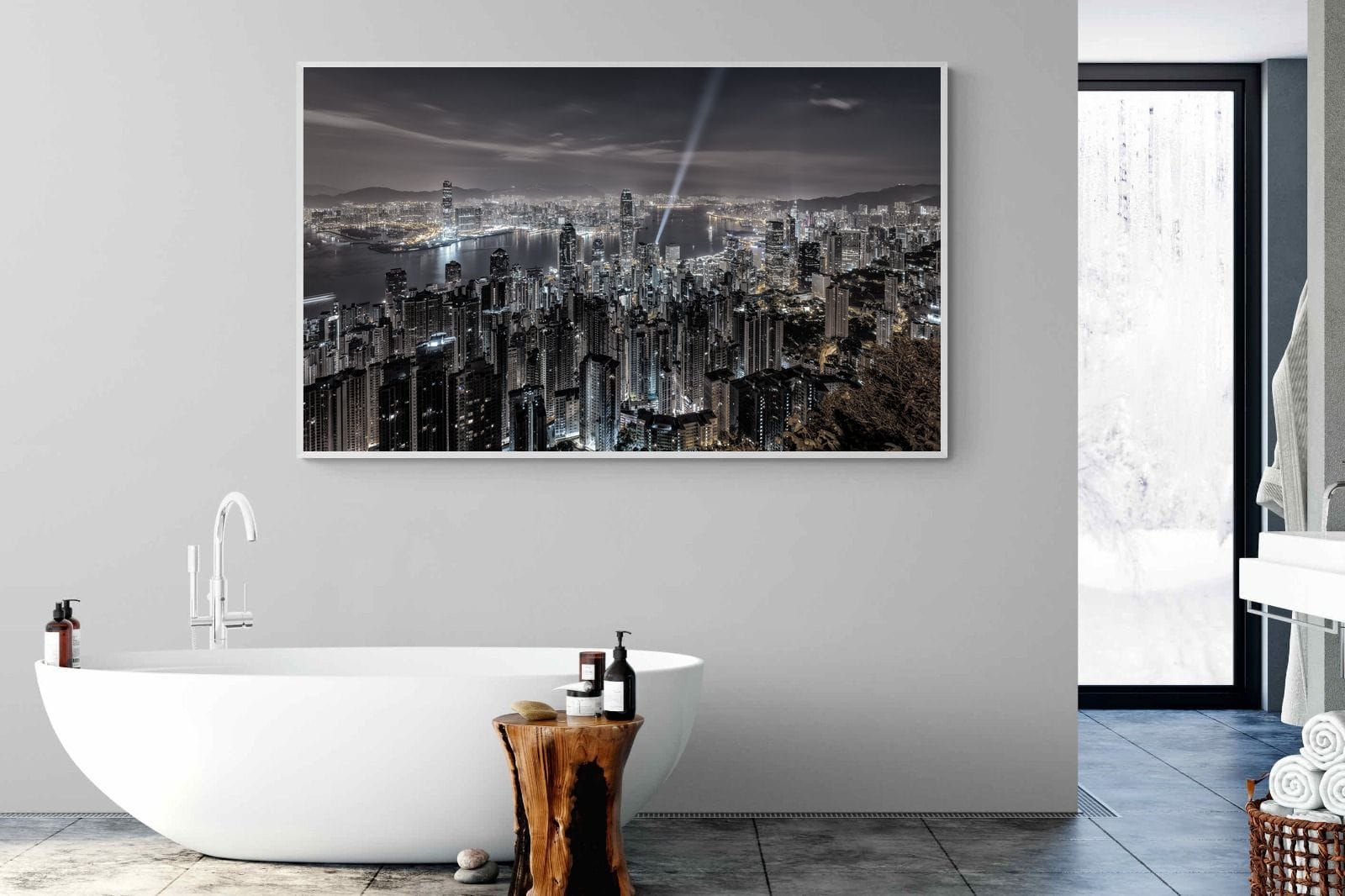 Hong Kong Harbour-Wall_Art-180 x 110cm-Mounted Canvas-White-Pixalot