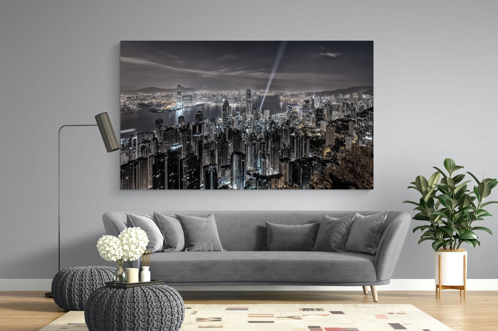Hong Kong Harbour-Wall_Art-220 x 130cm-Mounted Canvas-No Frame-Pixalot