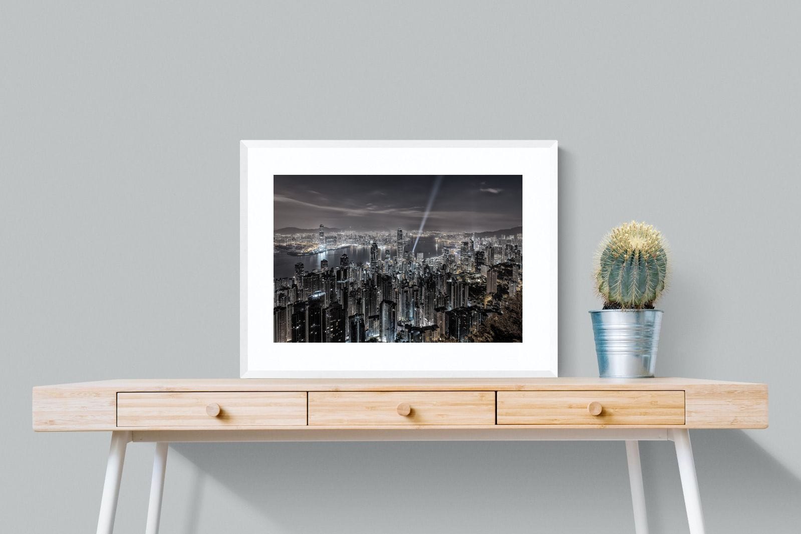 Hong Kong Harbour-Wall_Art-80 x 60cm-Framed Print-White-Pixalot