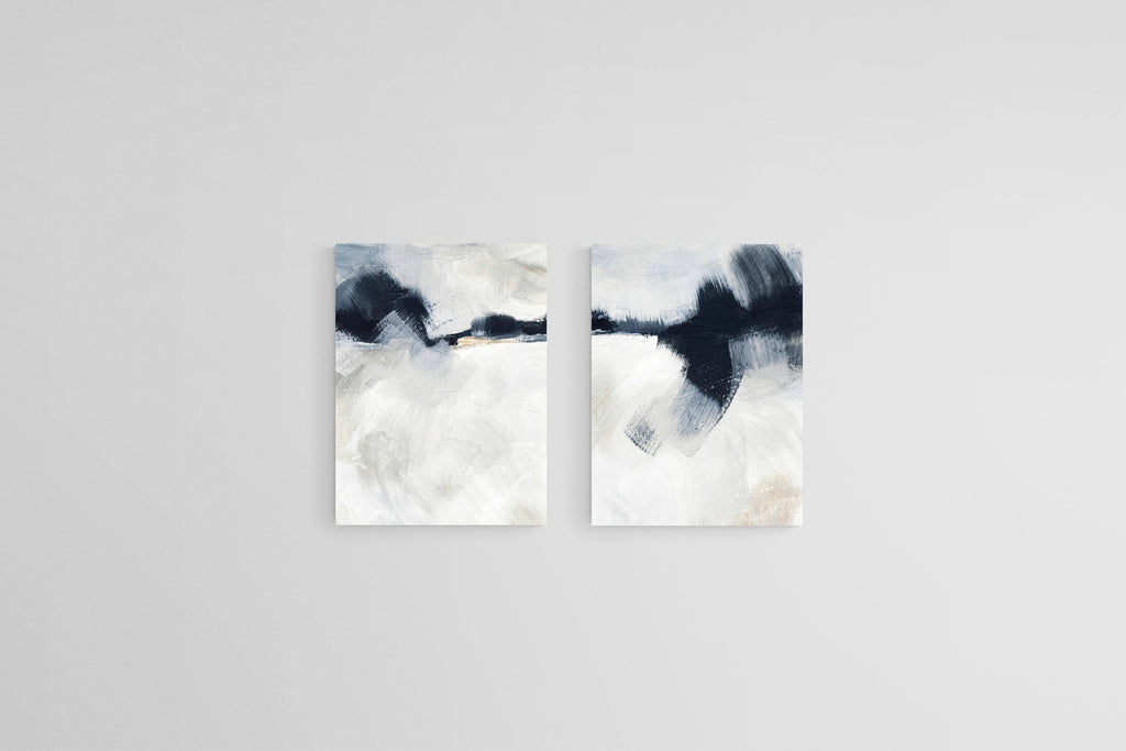 Horizon Set-Wall_Art-45 x 60cm (x2)-Mounted Canvas-No Frame-Pixalot