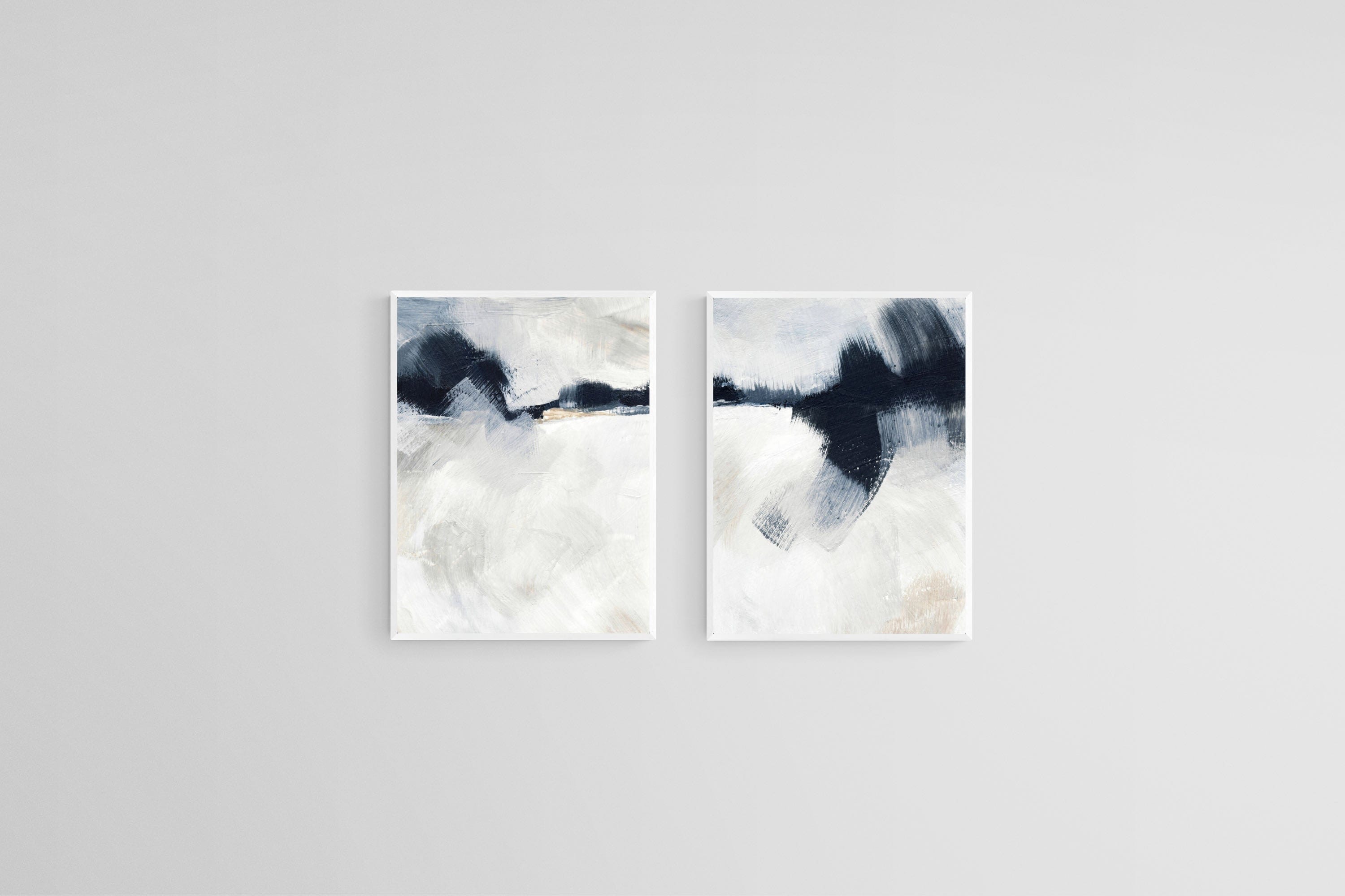 Horizon Set-Wall_Art-45 x 60cm (x2)-Mounted Canvas-White-Pixalot