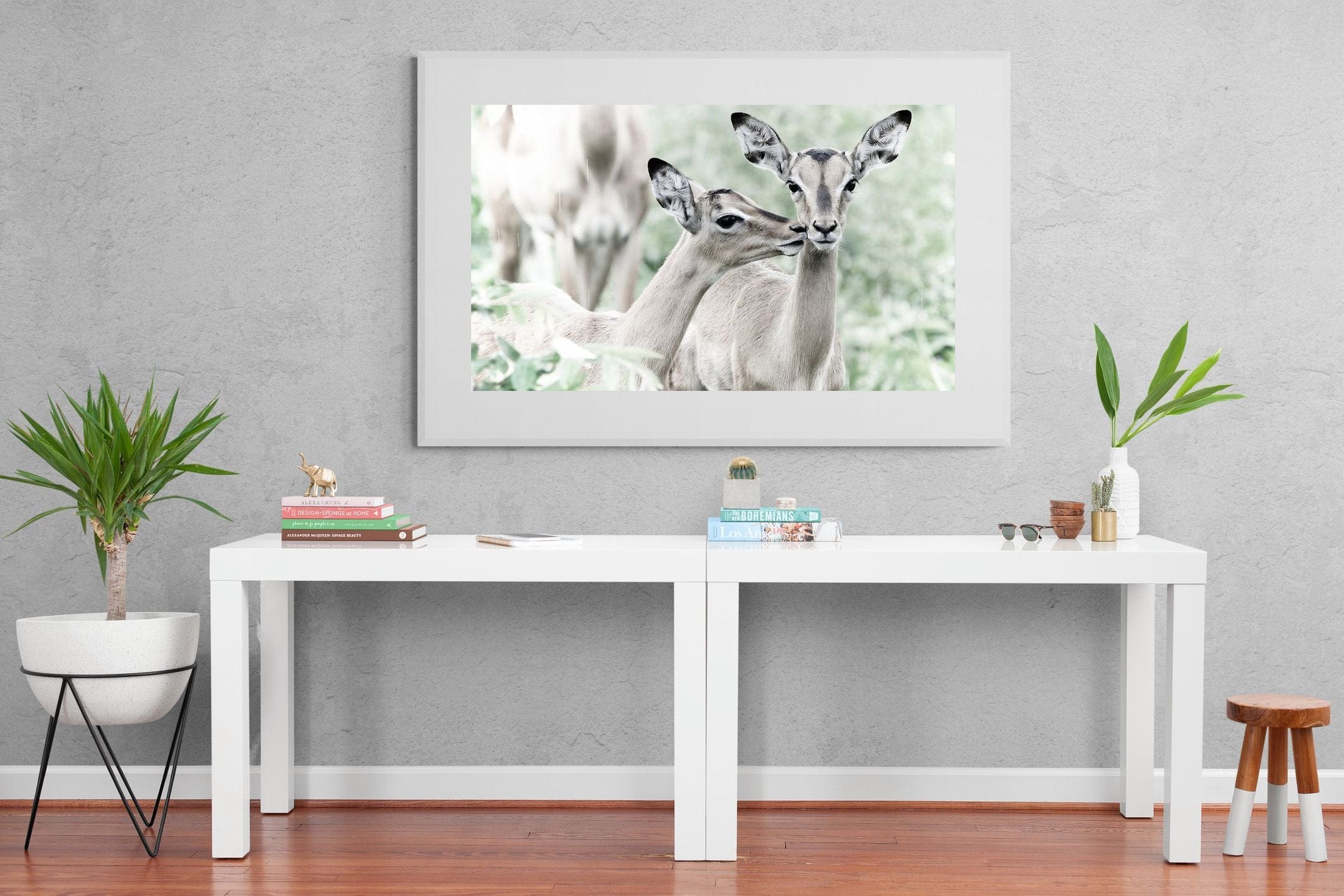 Impala Kisses-Wall_Art-150 x 100cm-Framed Print-White-Pixalot