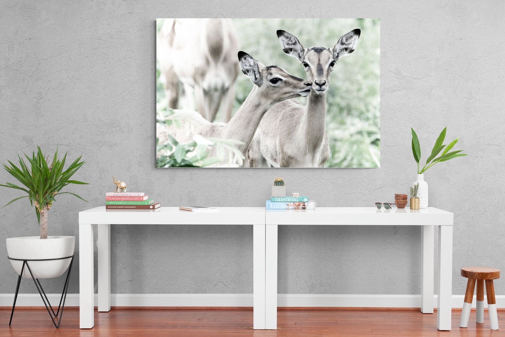 Impala Kisses-Wall_Art-150 x 100cm-Mounted Canvas-No Frame-Pixalot