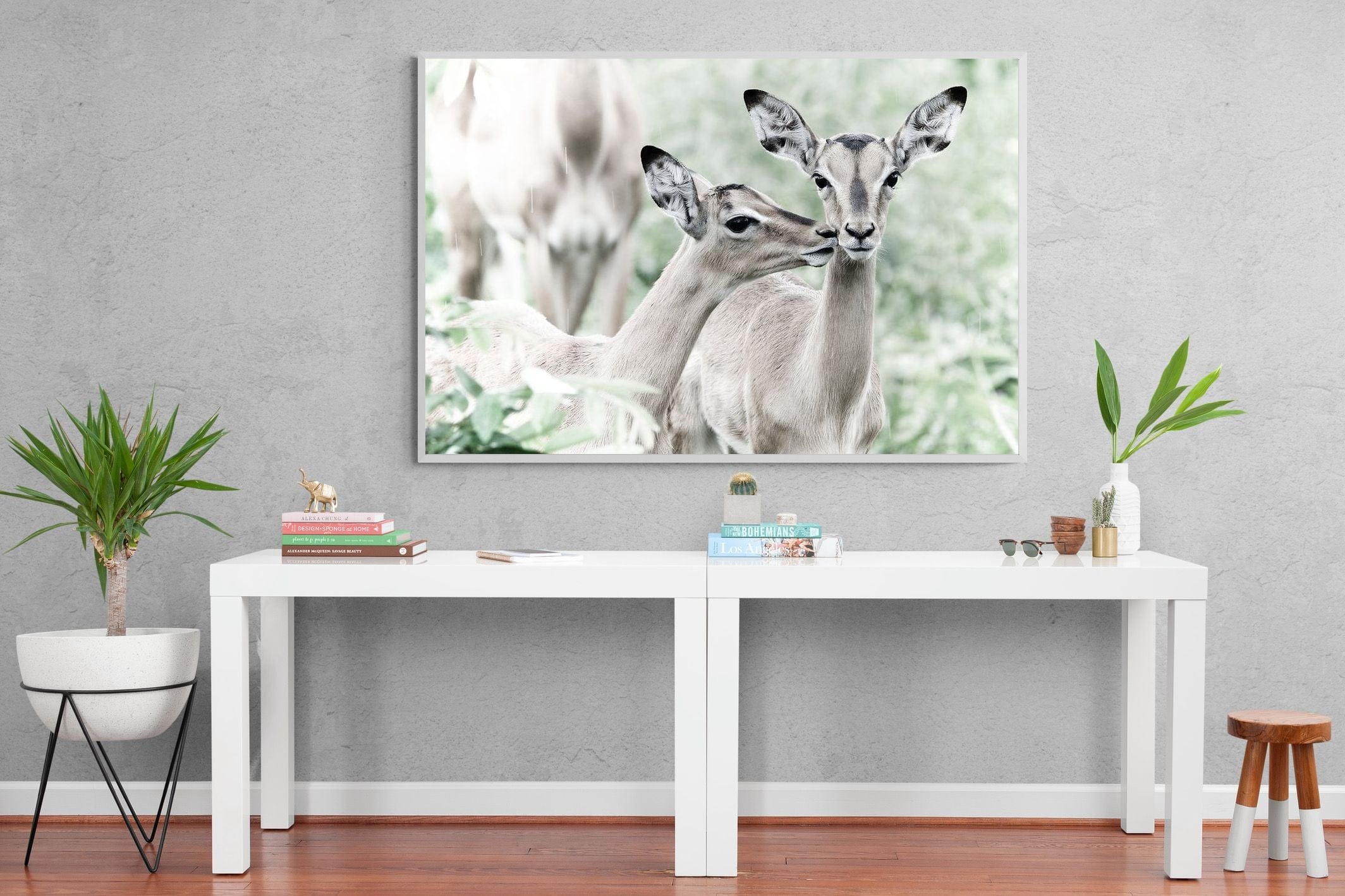 Impala Kisses-Wall_Art-150 x 100cm-Mounted Canvas-White-Pixalot